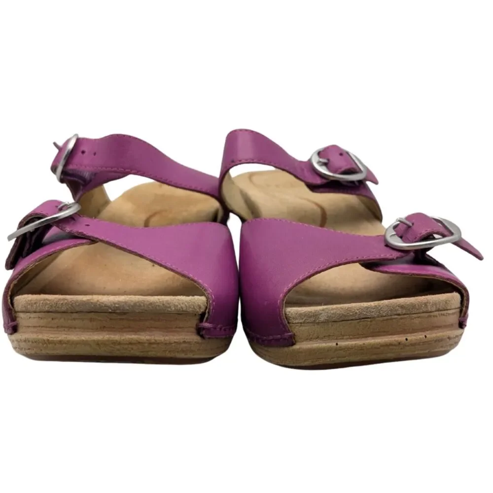 Dansko Purple Leather Clog Sandals - Picture 2 of 9